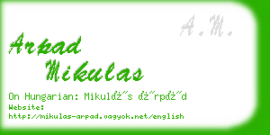 arpad mikulas business card